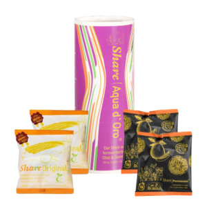 Share Original Trio, Share Pflaume 2 Stk Share Pomelozzini 2 Stk und Share Aqua d'Oro 1 Stk 
