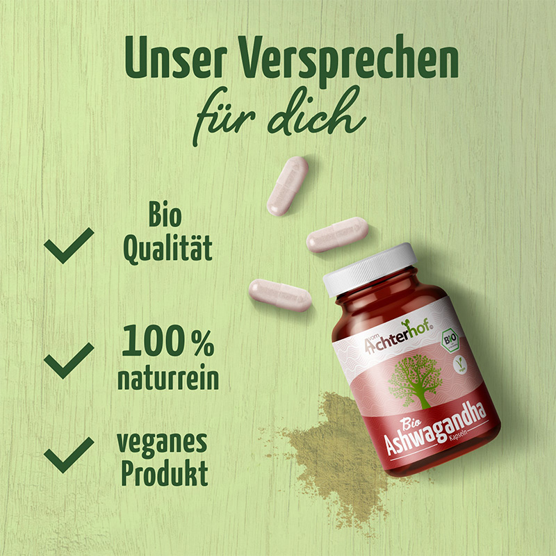 vom Achterhof BIO Ashwagandha Kapseln 150 Kapseln - Image 4