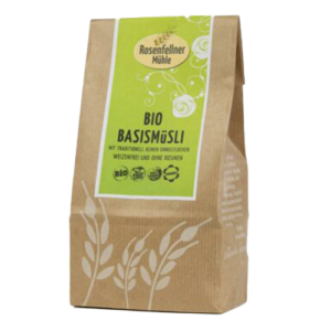 Rosenfellner Mühle Bio Basismüsli weizenfrei ohne Rosinen 400g