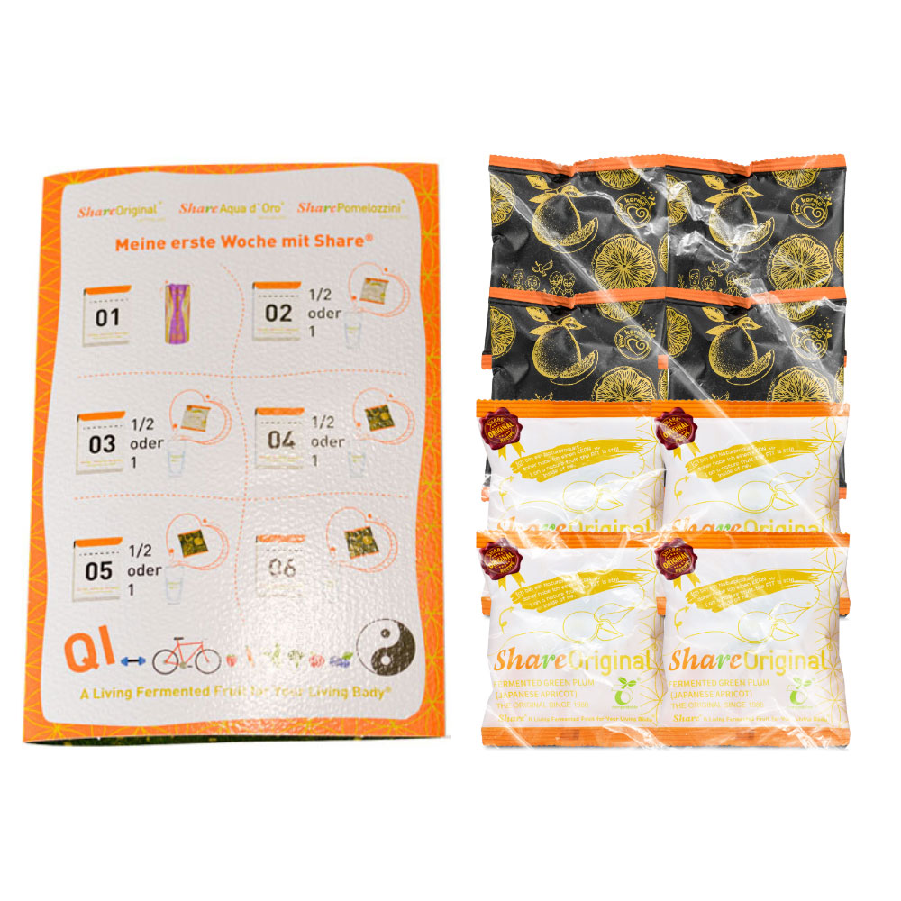 ShareOriginal® Mix Pflaume 4 Stk. und Pomelozzini 4 Stk., fermentierte Pflaume und Pampelmuse, Wochenkur