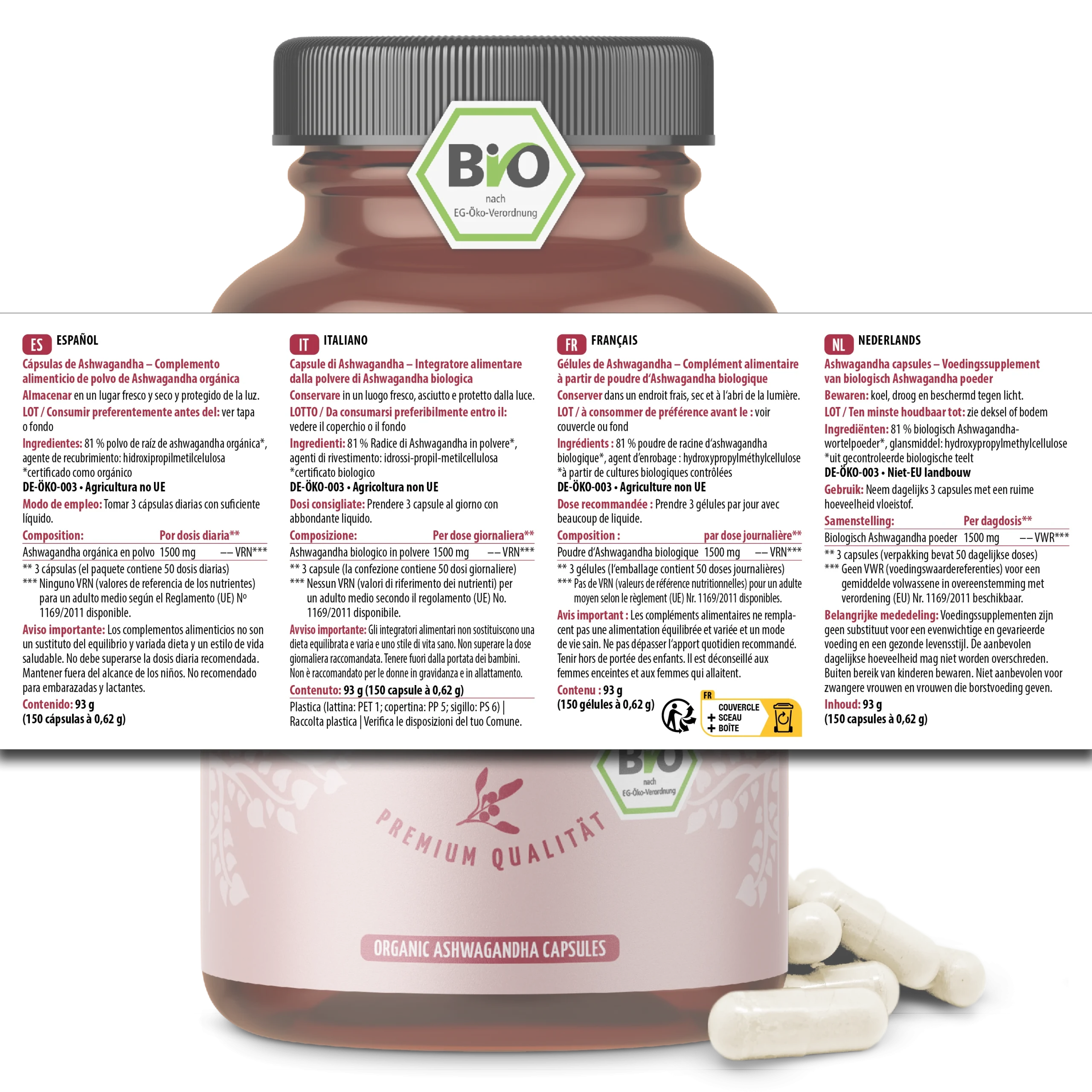 vom Achterhof BIO Ashwagandha Kapseln 150 Kapseln - Image 6