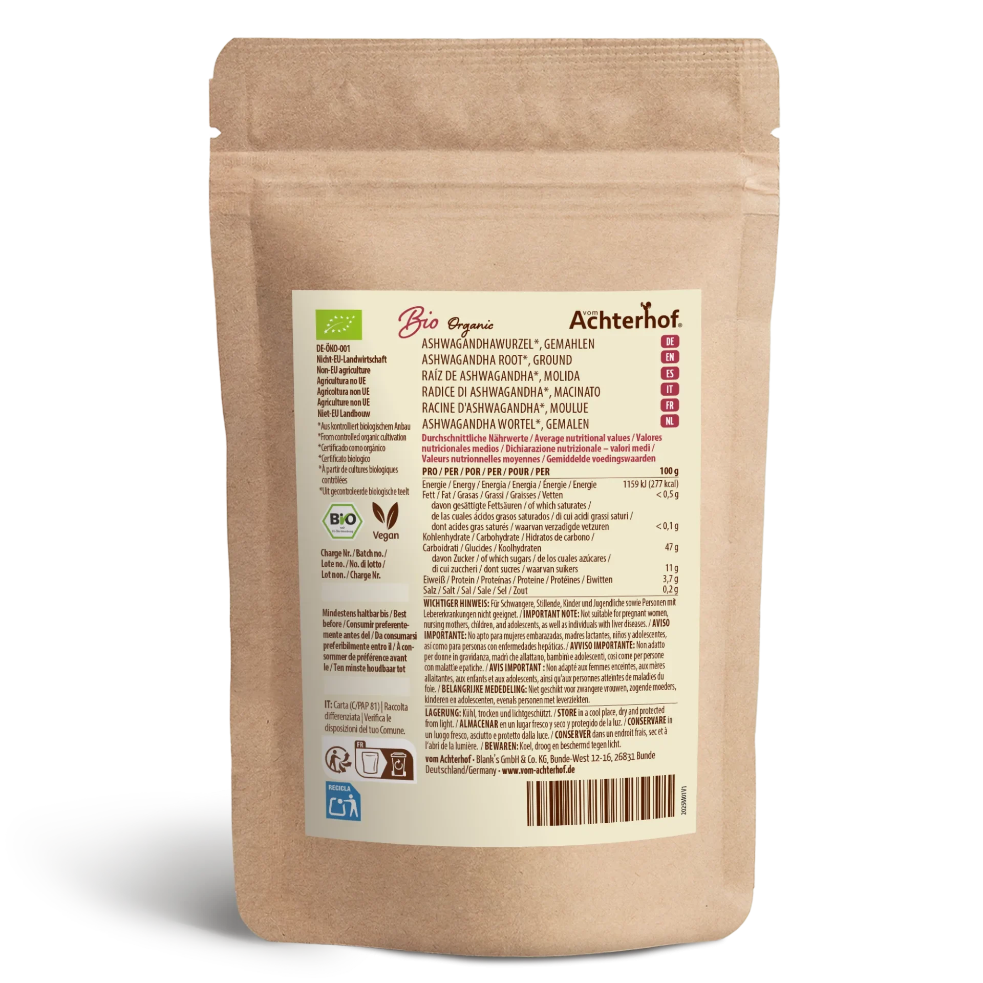 vom Achterhof BIO Ashwagandha Pulver 250g - Image 7