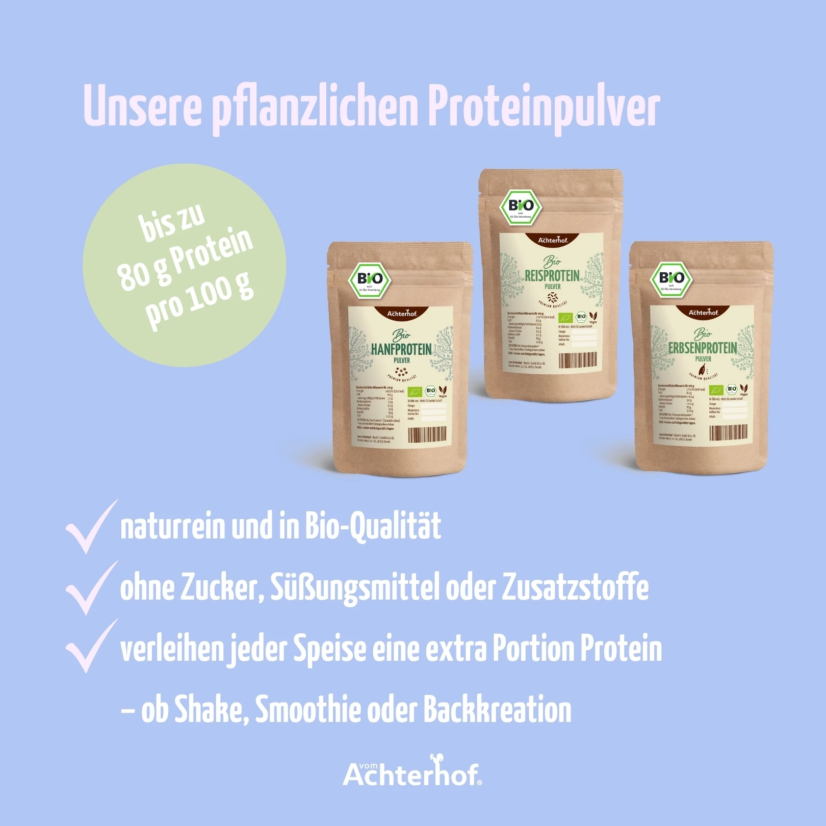 vom Achterhof BIO Hanfprotein 250g - Image 2