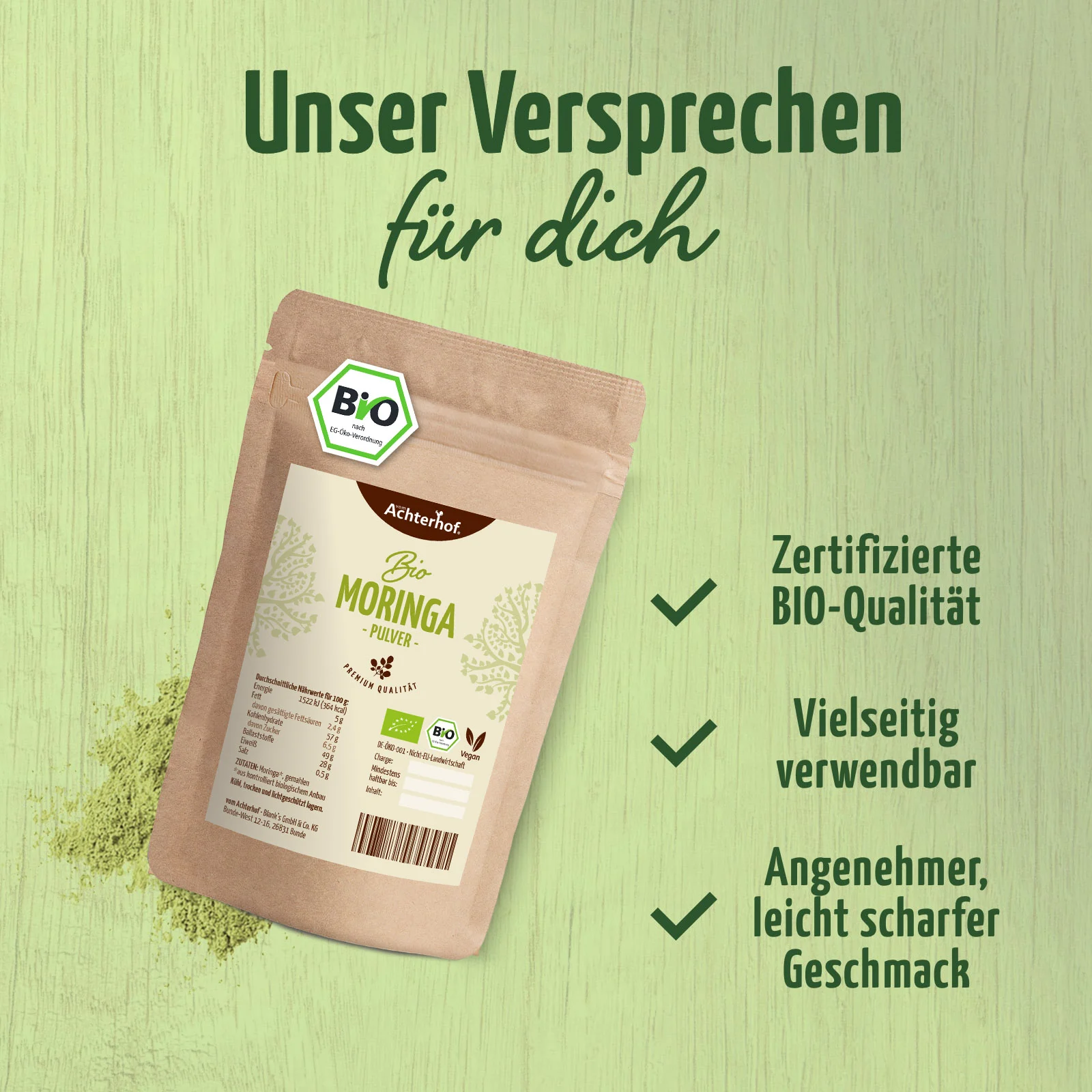 vom Achterhof BIO Moringa Pulver 250g - Image 5