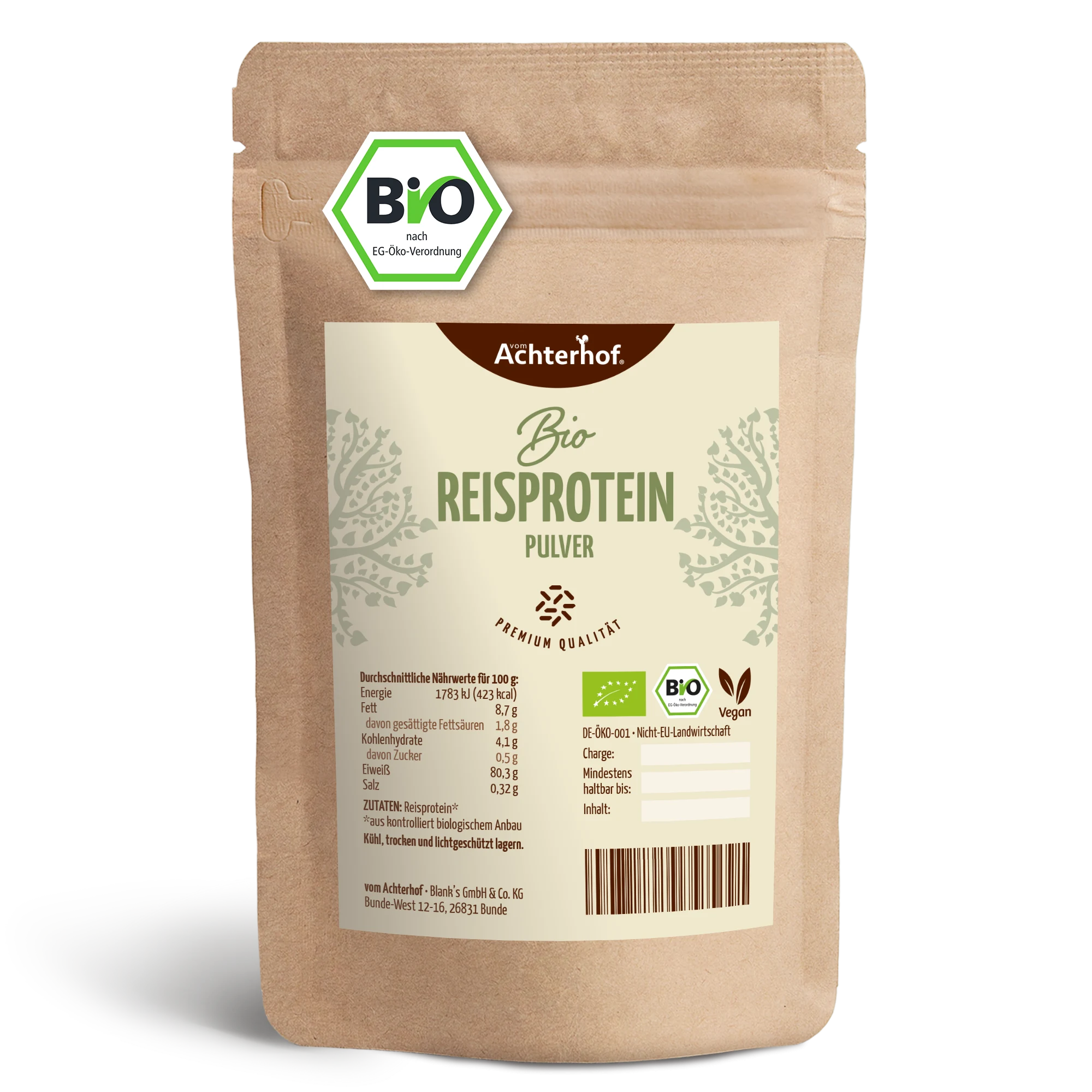 vom Achterhof BIO Reisprotein 250g - Image 7