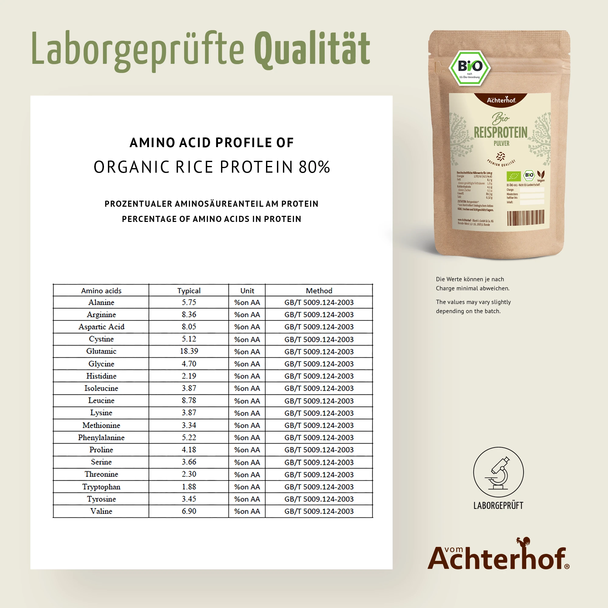 vom Achterhof BIO Reisprotein 250g - Image 2
