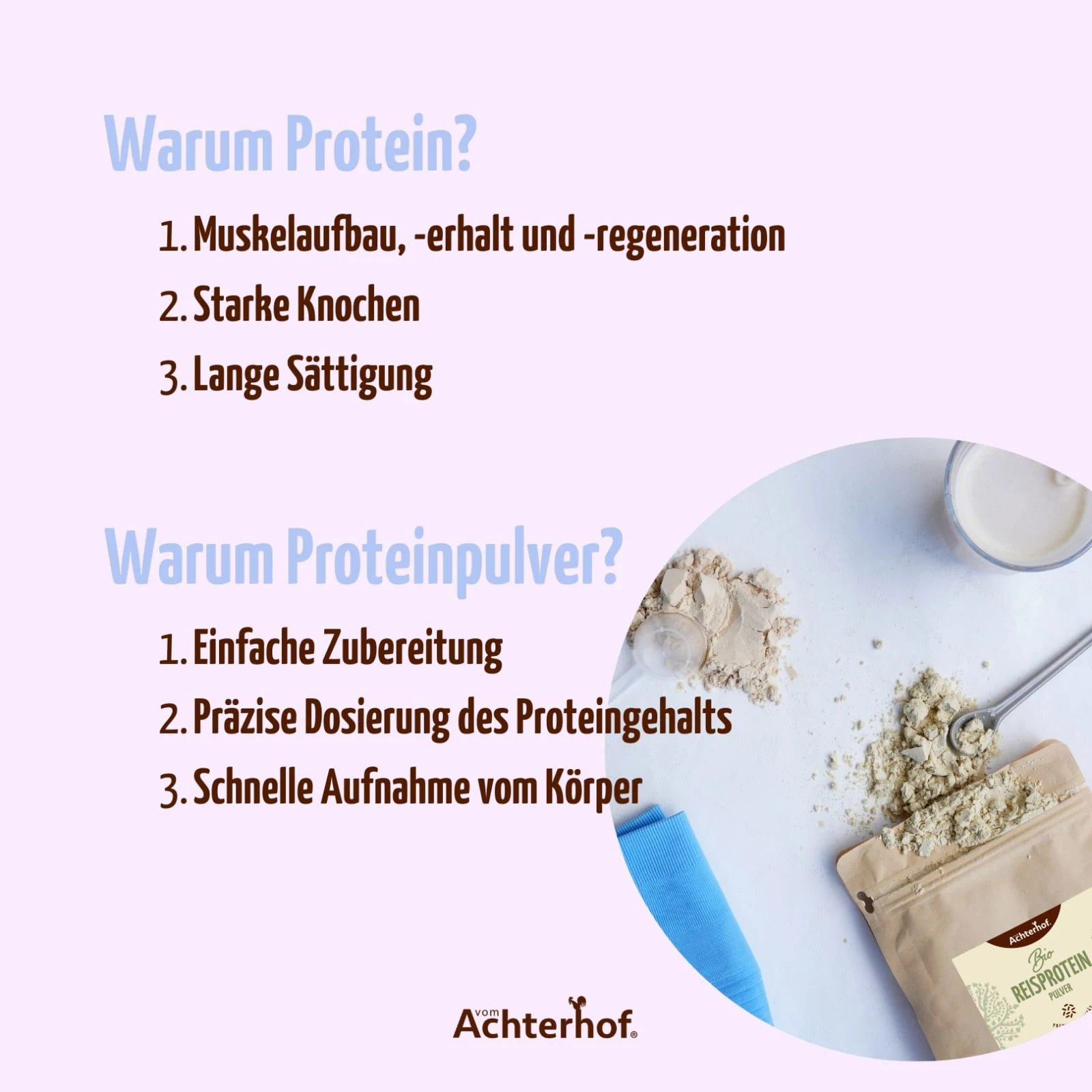 vom Achterhof BIO Reisprotein 250g - Image 4