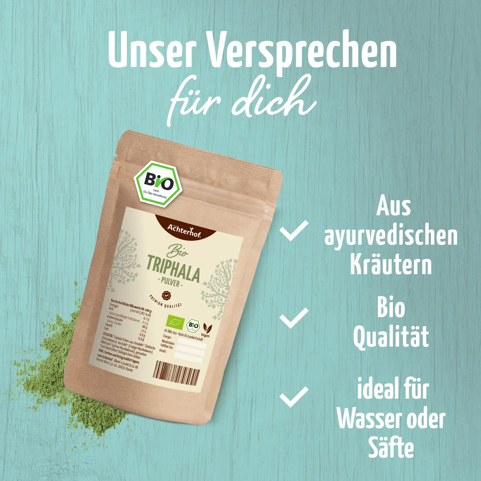 vom Achterhof BIO Triphala Pulver 100g - Image 3