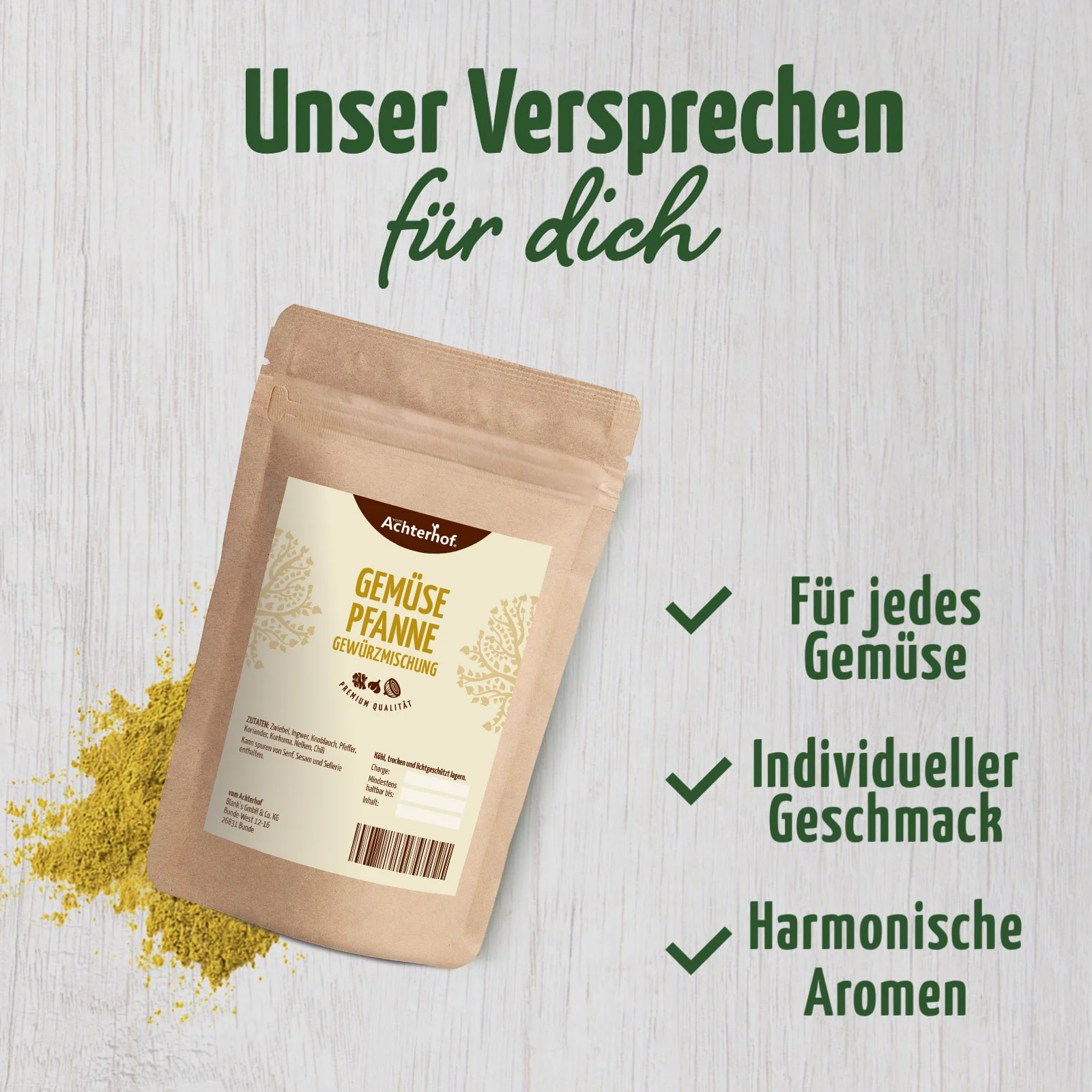 vom Achterhof Gemüsepfanne Gewürzmischung 100g - Image 2
