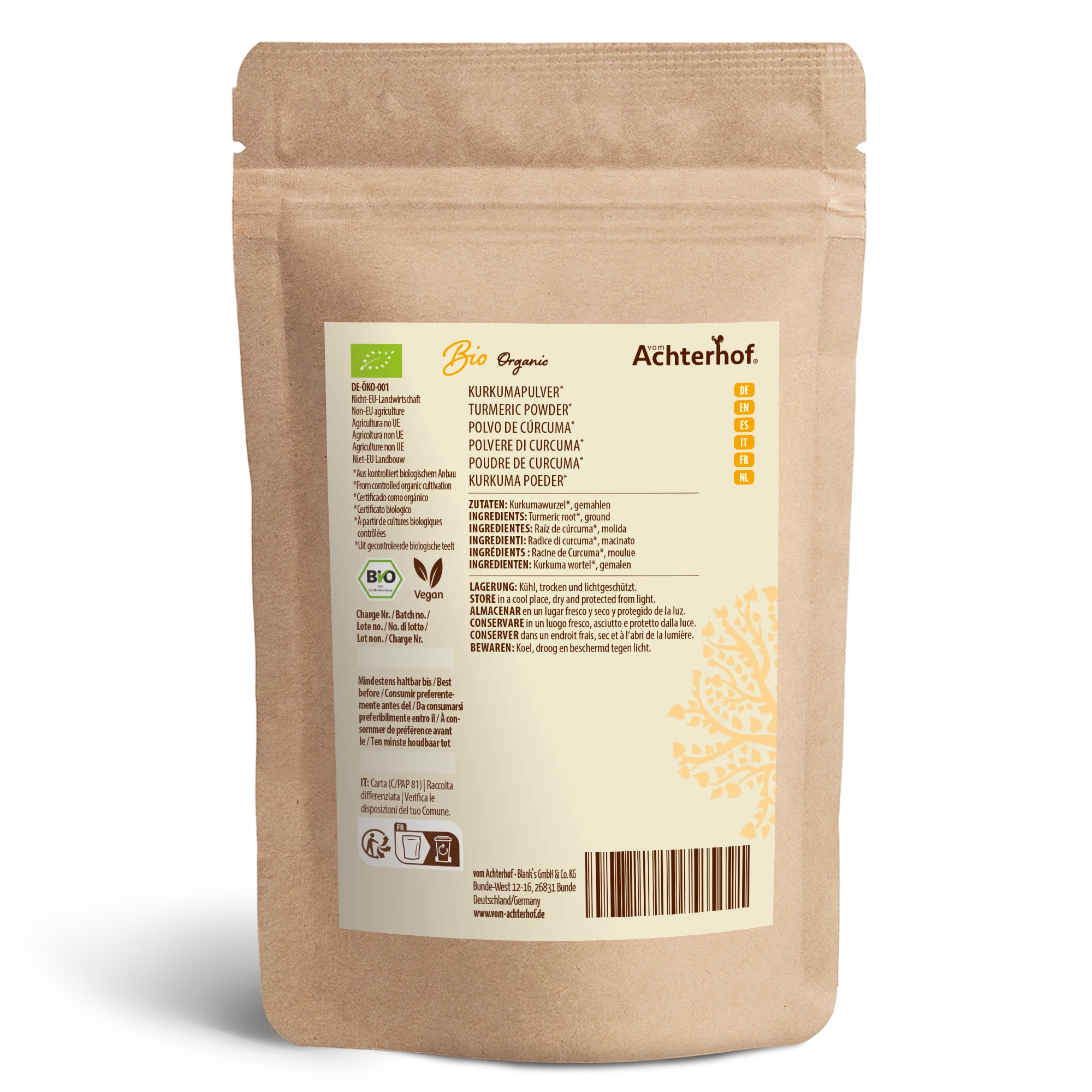 vom Achterhof BIO Kurkuma Pulver 500g - Image 4