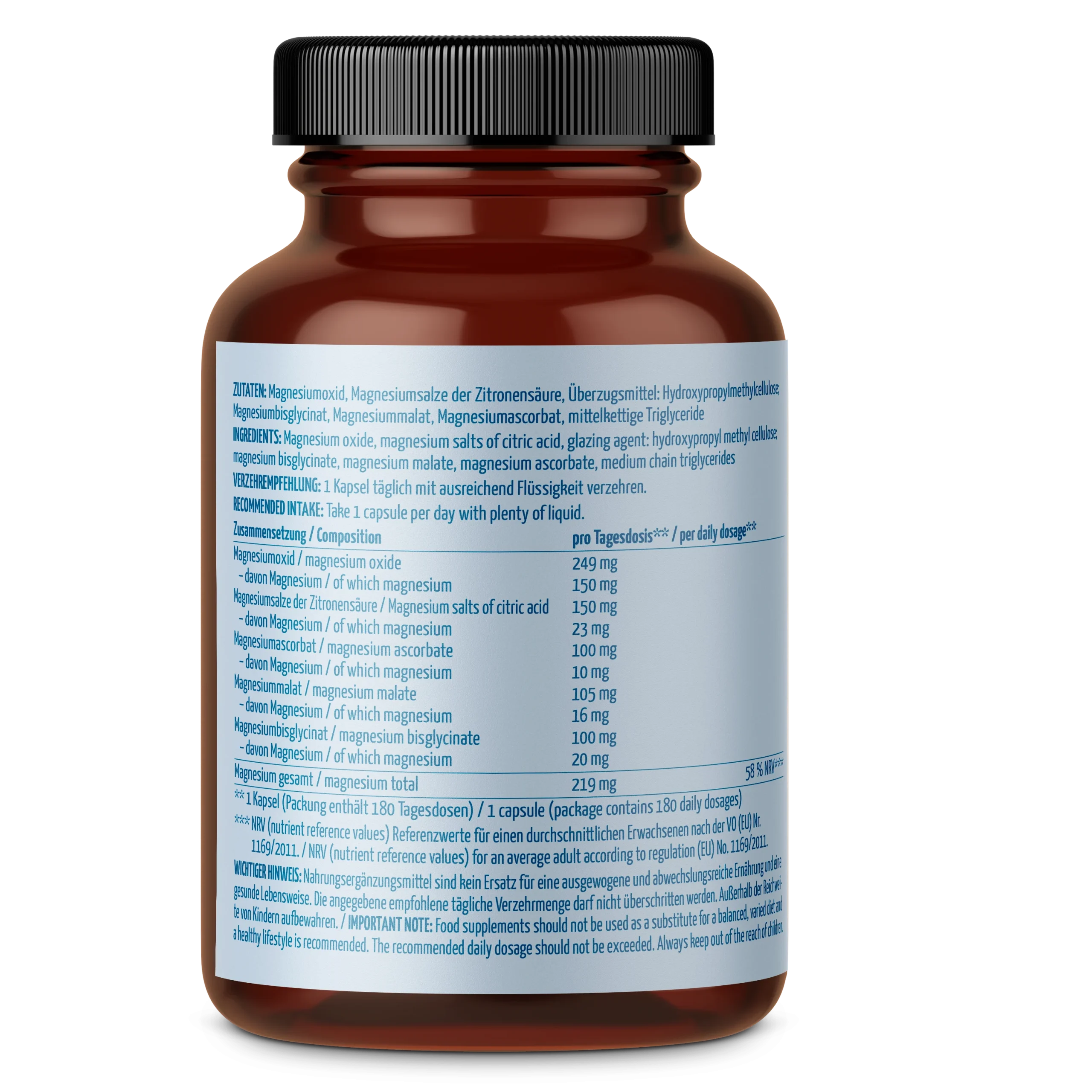 vom Achterhof Magnesium Komplex Kapseln 180 Kapseln - Image 2