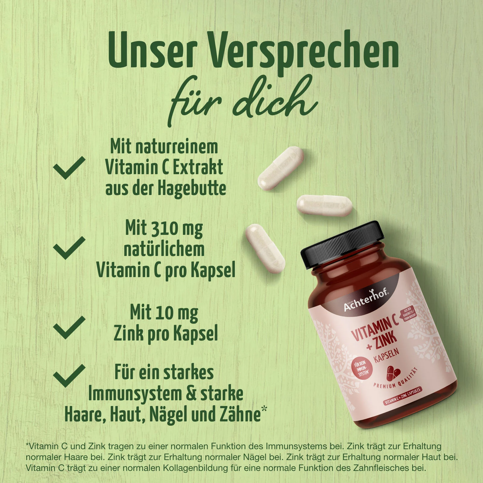 vom Achterhof Vitamin C und Zink Kapseln 120 Kapseln - Image 5